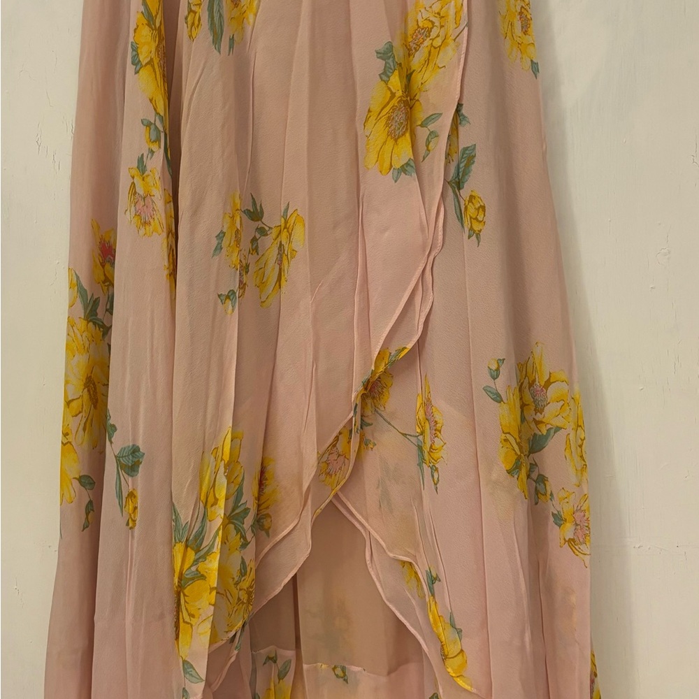 Zara Pink Maxi Wrap Skirt with High-Low Style for Resort Wear